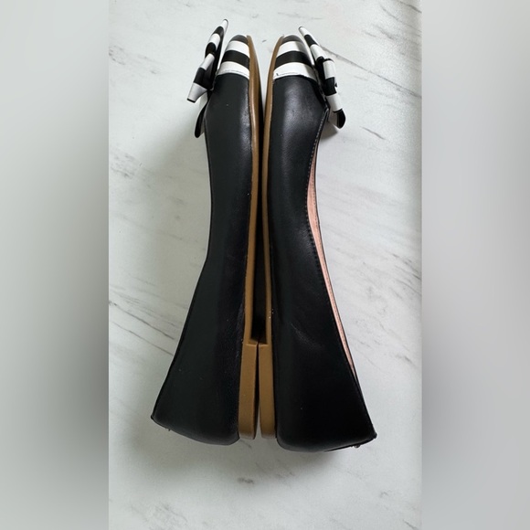 Kate Spade New York Wallace Bow Cap Toe Ballet Flats Black & White Size 9.5 - Picture 7 of 13
